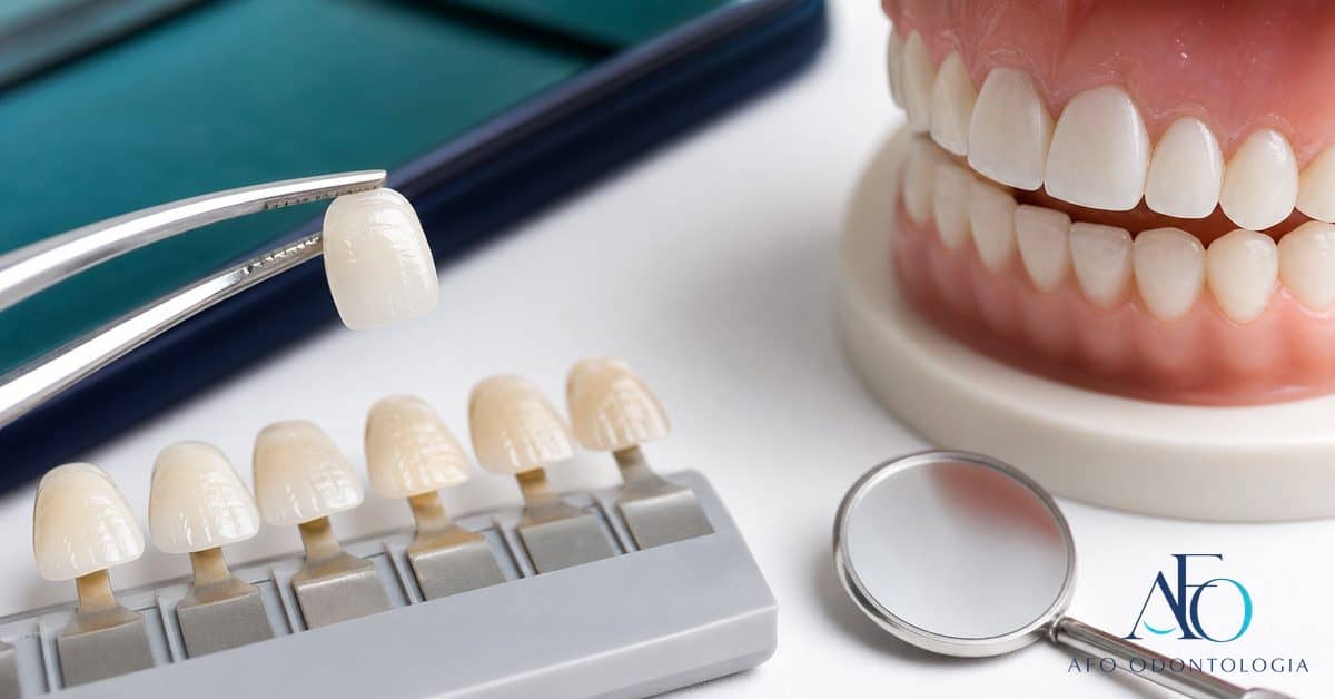 Lentes de contato dental sobre bancada clínica, ilustrando planejamento estético em Taboão da Serra